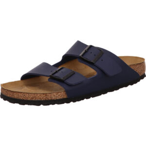Birkenstock Arizona zwei Schnallen blau Material Birkoflor