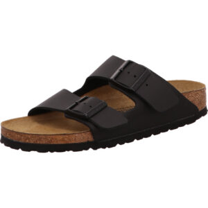 Birkenstock Arizona zwei Schnallen schwarz Material Birkoflor