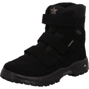 Lico Wanderschuh schwarz mit schwarzer Sohle und Kletteverschluss