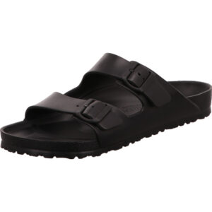 Birkenstock Arizona zwei Schnallen komplett schwarz Material Birkoflor