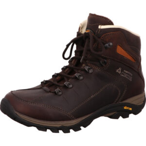 Meindl Bergamo lady Identity hoher Damen wanderschuh mit nachhaltigem braunem Leder und Vibramsohle