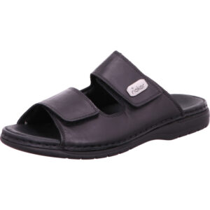 Rieker Pantolette mit zwei Klett komplett schwarz