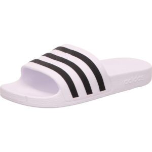 Adidas Adilette weiß mit schwarzen Streifen