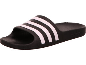 Adidas Adilette schwarz mit weißen Streifen