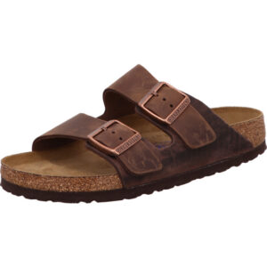 Birkenstock Arizona zwei Dornschnallen braun Fettleder