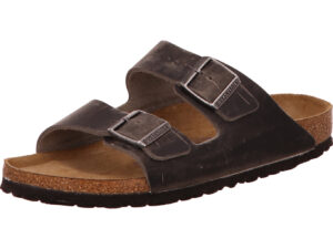 Birkenstock Arizona zwei Dornschnallen graubraun leder