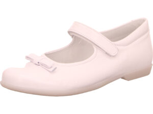 Sabalin Kinderschuh kommunion mit klett weiß und vorne eine schlaufe