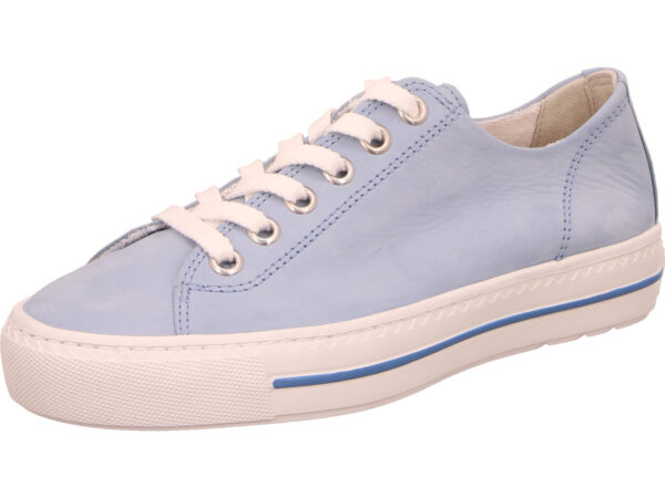 Paul Green Damen Halbschuh hellbalu mit heller Sohle und blauem Streifen