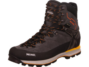 Meindl Litepeak Pro hoher Herrenwandersschuh grau mit rot und schwarzem Gürtelrand heller Sohle
