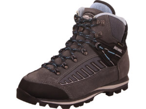 Meindl Air revolution l hiking rubuster Damen hoher Wanderschuh mit blau und Gürtelrand vorn