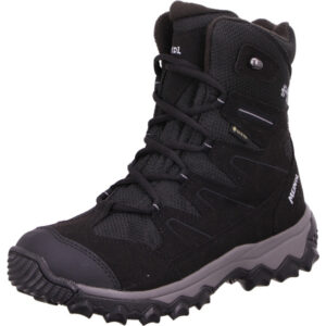 Meindl hoher Damen Winterschuh schwarz mit grauer Sohle