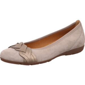 Gabor Ballerina Damen beige kombi mit brauner Sohle