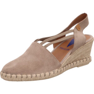 Verbenas Damen slip in mit Keil beige mit brauner Sohle