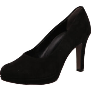 Paul Green Damen Pumps schwarz nubukleder mit hohem Absatz und vorne Plateau