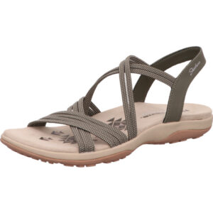 Skechers Damen Sandalette mit Stretch grau und hellem Fußbett