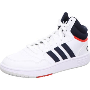 Adidas Hoops 3.0 Basket Sneaker weiß mit schwarzen Streifen und heller Sohle