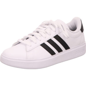 Adidas Grand Court 2.0 Sneaker weiß mit schwarzen Streifen und weißer Sohle