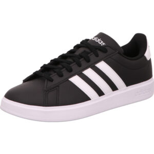 Adidas Grand Court 2.0 Sneaker schwarz mit weißen Streifen und weißer Sohle
