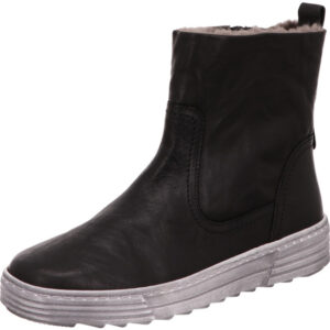 Gabor Stiefelette Damen schwarz mit grauer Sohle und Fell