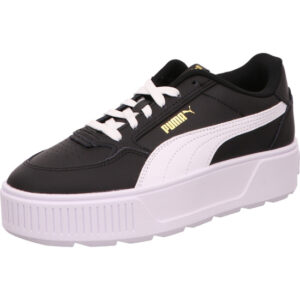 Puma Karmen Rebelle Damen Sneaker mit plateau schwarz mit weißem Puma Streifen und weißer Sohle