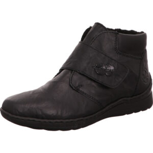 Rieker Stiefelette in schwarz mit klett und fell