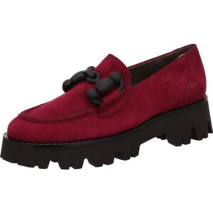 Paul green Damen Slipper fuchsia mit schwarzer Schnalle und robuster Sohle