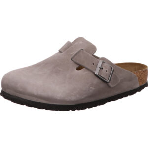 Birkenstock Boston Clogs grau Fettleder