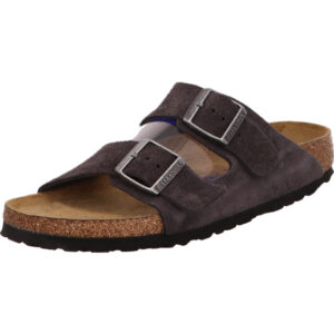 Birkenstock Arizona zwei Dornschnallen dunkelgrau leder