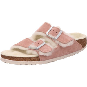 Birkenstock Arizona Shearling zwei Dornschnallen pink Nunbukleder innen mit Fell