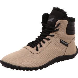 Leguano hoher Schuh kosmo mit Futter beige stoff mit dünner Leguano Sohle