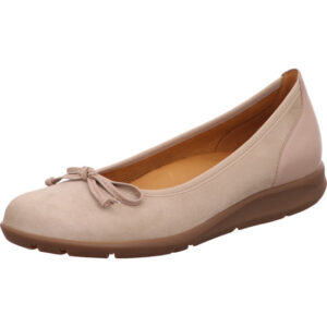 Gabor Ballerina Damen beige mit brauner Sohle und Schleife