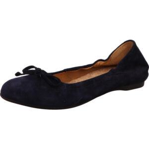 Gabor Ballerina Damen dunkelblau mit brauner Sohle und Schleife
