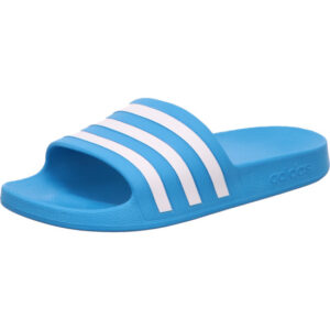 Adidas Adilette hellblau mit weißen Streifen