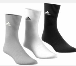 Adidas Socken gemischt grau schwarz weiß mot weißem Adidas Logo