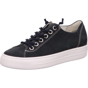 Paul Green Damen Sneaker dunkelbau mit weißer Steppung und weißer Sohle