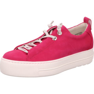 Paul Green Damenhalbschuh pink mit hellen Schnürsenkel und plateausohle