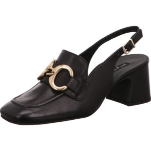 Paul Green Sling Pumps schwarz hinten offen mit goldener Schnalle vorne