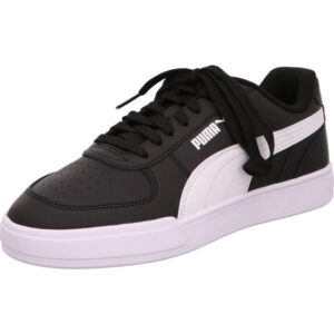 Puma Caven Sneaker schwarz mit weißem Puma Streifen und weißer Sohle