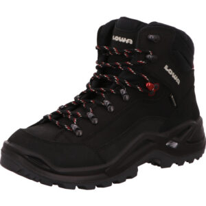 Lowa Renegade GTX Herrenschuh hoch schwarz kombi mit schwarzer Sohle