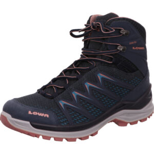 Lowa Innox Pro GTX Damenschuh hoch blau rosa kombi mit heller Sohle mit gore-tex