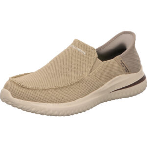 Skcechers Delson 3 Cabrino Herren Slipper beige mit beige farbener Sohle