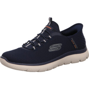 Skechers summits high range Herrenhalbschuh slipper blau mit heller Sohle