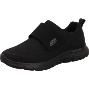 Skechers fleex Advantage Herren Halbschuh mit einem KLett komplett schwarz