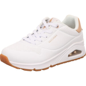 Skechers Uno golden air Damenhalbschuh mit offener Dämpfung komplett weiß mit gum Sohle