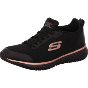 Skechers squad Damenhalbschuh komplett schwarz mit gold