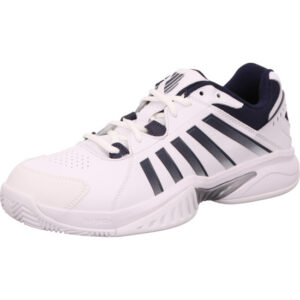 K-Swiss Sportschuh weiß mit dunkelgrauen Streifen und weißer Sohle