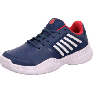 K-Swiss Sportschuh blau mit weißen Streifen und weißer Sohle