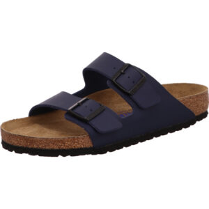 Birkenstock Arizona zwei Dornschnallen blau Material Birkoflor