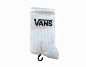 Vans weiße socke mit schwarzem Vans Logo
