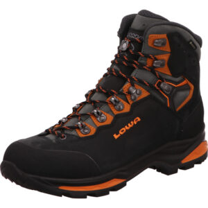 Lowa Camino Evo GTX Herrenschuh hoch schwarz orange kombi mit dunkler Sohle mit gore-tex
